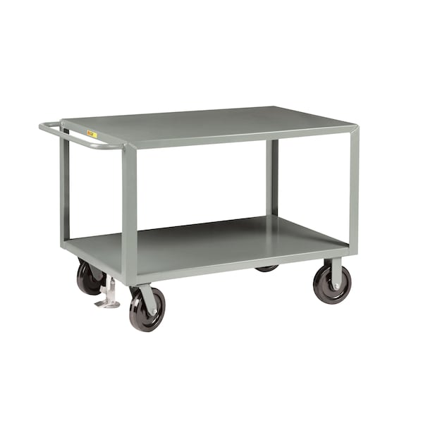 Utility Cart, Steel, 5,000 lb Load Capacity, 2 Shelves, 77 1/2 in L, 36 in W, 36 in H